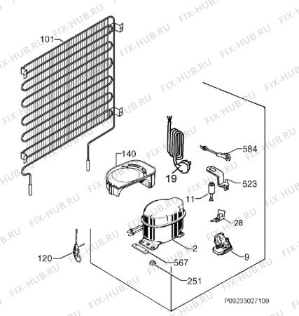 Взрыв-схема холодильника Aeg Electrolux SKS68809F0 - Схема узла Cooling system 017